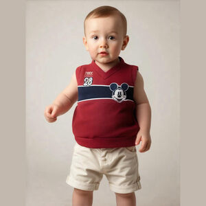 Mickey Mouse by Disney Vest Top Child 18M Red V-Neck Sleeveless Graphic Summer